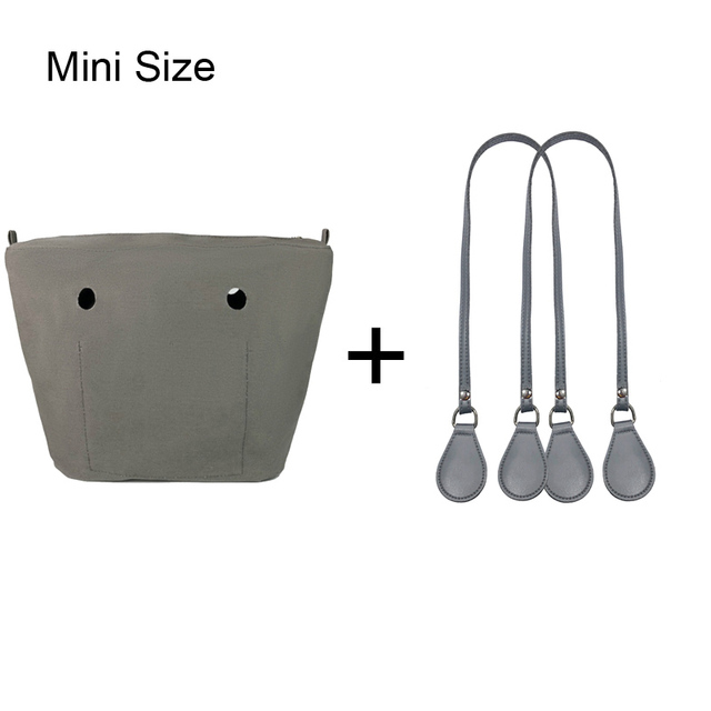 1 Set Lining Fabric Insert Interior Pocket with 85cm Obag Long Handles Microfiber Leather Handles for Classic Small O Bag Accessories