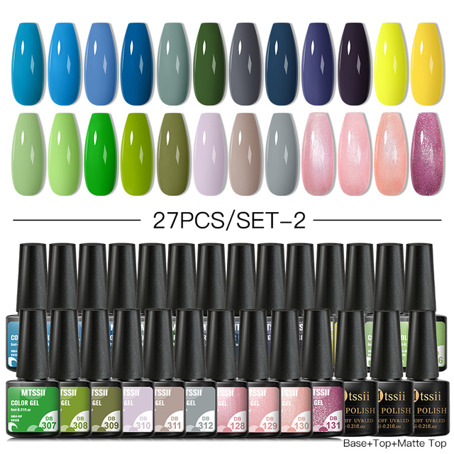 Mtssii 24/25/40/60pcs Gel Nail Polish Set Color Gel Semi Permanent UV Led Varnish Nail Art Design Soak Off Gel Set Nail Gel Set