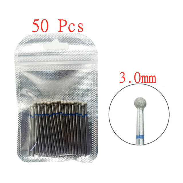 50pcs/set Nail Drill Bit Set Cutter Dental Diamond Grinding Polish Burs Dental Lab Polisher 2.35mm Shank Nail Tools