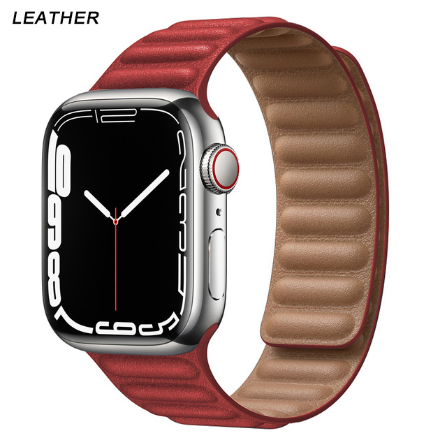 Silicone Suitable for Apple Watch Band Leather Link 44mm 45mm iWatch Series 7 6 SE 5 4 3 Watch Strap Bracelet 42mm 38mm Wristband