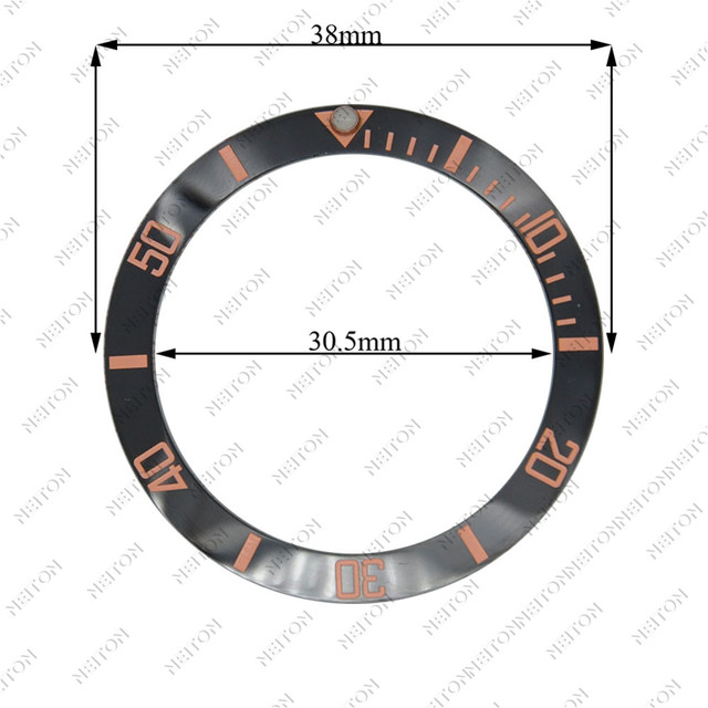 NEITON 38 مللي متر السيراميك الحافة GMT و الغوص ساعة إدراج ل 40 مللي متر ساعة رجالي الساعات استبدال اكسسوارات ساعة ساعة بميناء بسيط الحافة Ins
