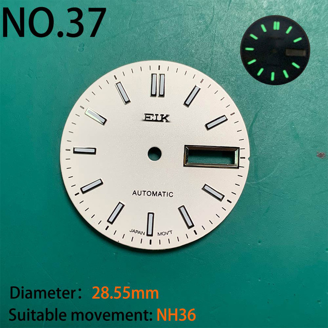 Nh35 watch double dial new C3 luminous modified craft watch skx007 SKX006 small millimeter 28.5mm abalone nh35 universal