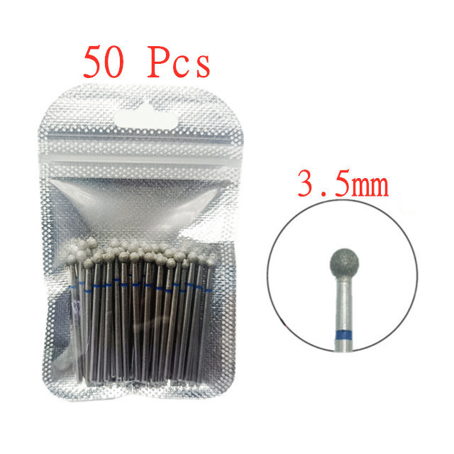 50pcs/set Nail Drill Bit Set Cutter Dental Diamond Grinding Polish Burs Dental Lab Polisher 2.35mm Shank Nail Tools