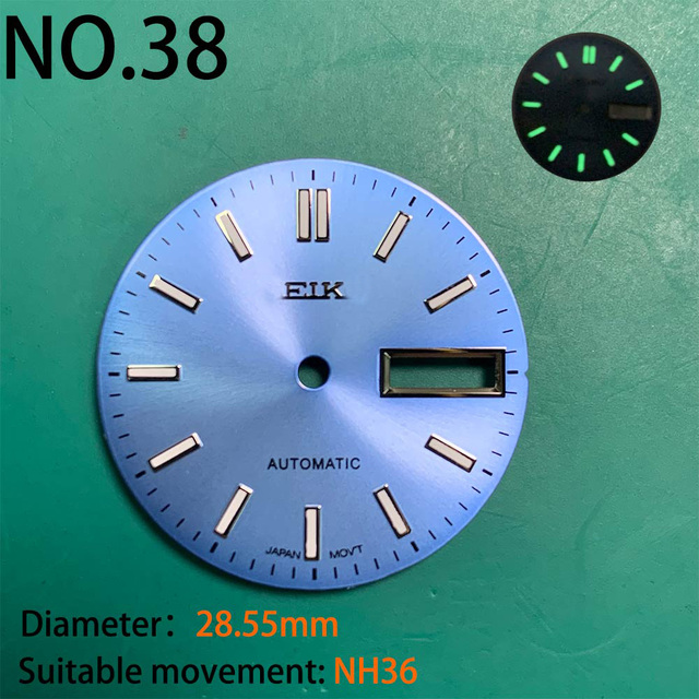 Nh35 watch double dial new C3 luminous modified craft watch skx007 SKX006 small millimeter 28.5mm abalone nh35 universal