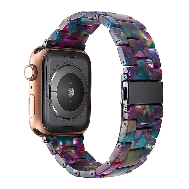 resin watches for apple watch 7 6 5 band 44mm iwatch 42mm series 4 3 2 wrist strap accessories loop 40mm replacement bracelet