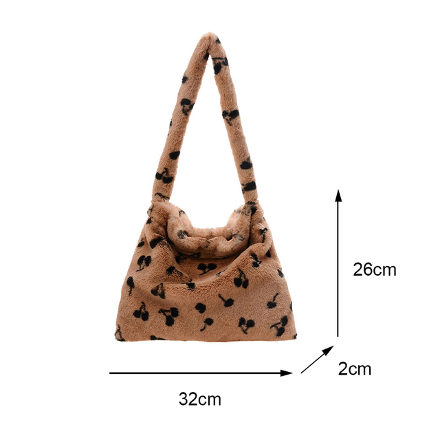 2021 Autumn Winter Female Plush Portable Women Handbag Vintage Animal Print Shoulder Bags Travel Bags