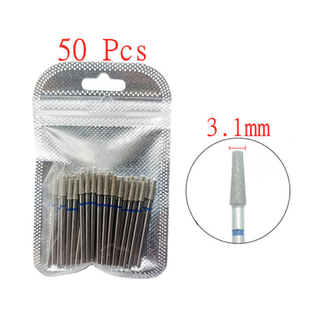 50pcs/set Nail Drill Bit Set Cutter Dental Diamond Grinding Polish Burs Dental Lab Polisher 2.35mm Shank Nail Tools