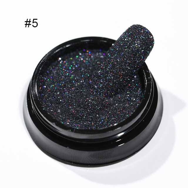 Gold Sliver Nail Reflective Crystals Powder Rainbow Glitter Shiny Pigment Iridescent Glass Micro Drill Nails Art Decoration