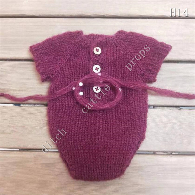 Newborn Photography Accessories Hand Knitted Newborn Headband and Panties Skirt