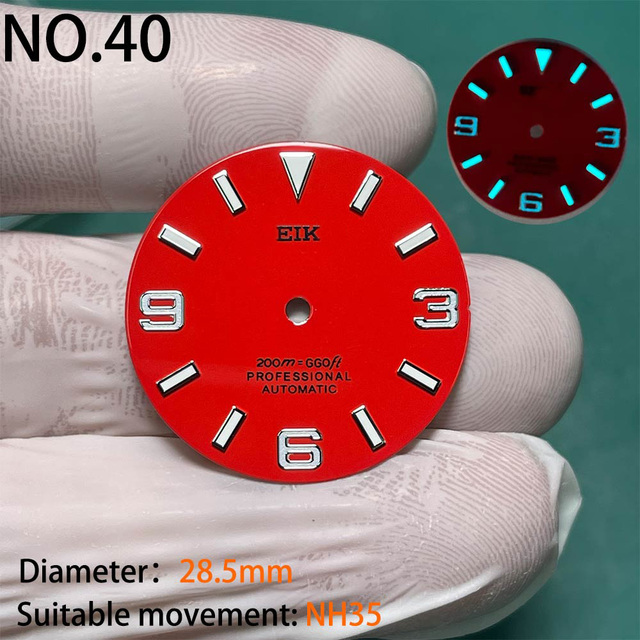 Nh35 watch double dial new C3 luminous modified craft watch skx007 SKX006 small millimeter 28.5mm abalone nh35 universal