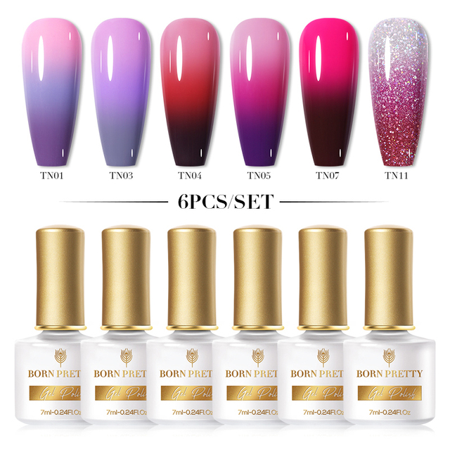 Born Pretty Nail Gel Polish Set Soak Off UV LED Gel 7ml Hybrid Semi Permanent Varnish Nail Art Gel Kit Top Coat Gel Manciuring