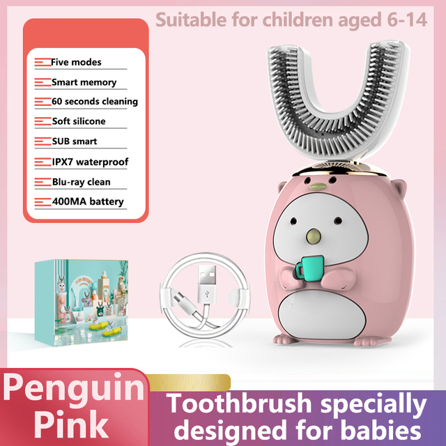 Smart 360 Degree XiaoMi Electric Toothbrush Kids Silicone Automatic Ultrasonic Dental Toothbrush Cartoon Pattern Children