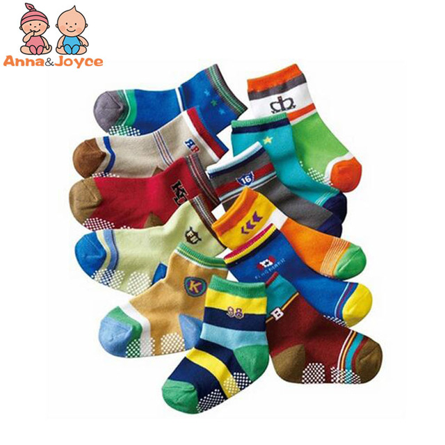 12 pairs/lot early childhood socks cotton floor socks boy gril baby short socks non-slip 1-5 years