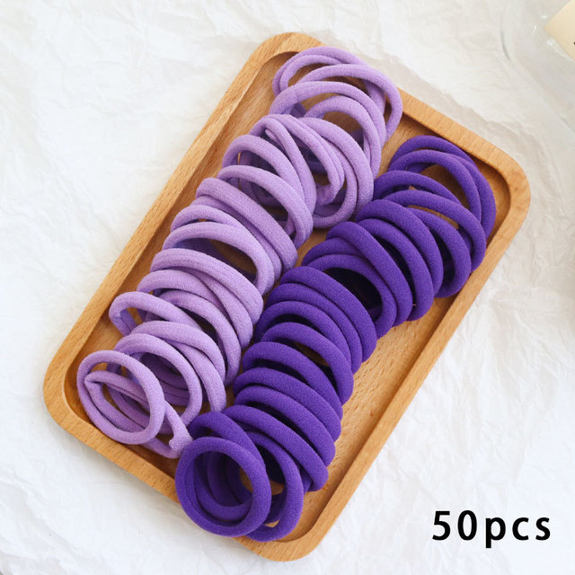 50pcs Girls Solid Color Big Rubber Band Ponytail Holder Gum Headwear Elastic Hair Bands Korean Girl Hair Accessories Ornaments