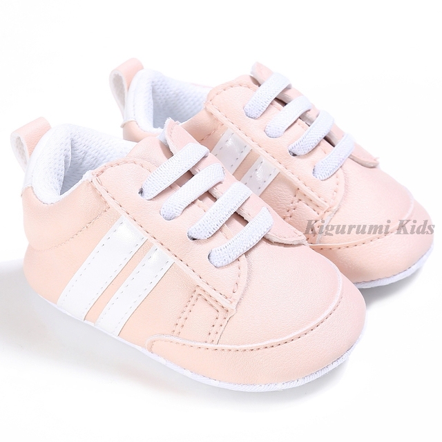 Soft Sole Leather Striped Boy Shoes Baby Girl Shoes Children Sport Running Shoes Newborn Baby First Walkers Toddler Kids Sneaker