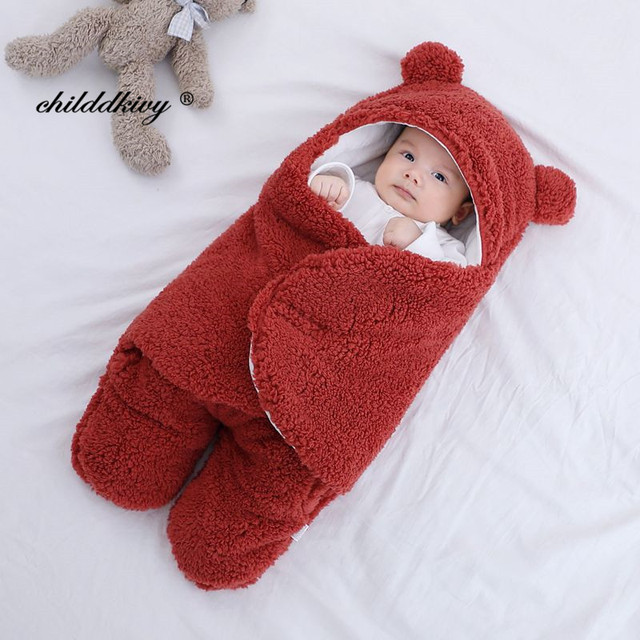 Soft Newborn Baby Wrap Blankets Baby Sleeping Bag Envelope for Newborns Sleeping Bag Cotton Thicken Cocoon for 0-9 Months Baby