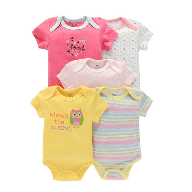 5pcs baby girl/boy bodysuit clothes for newborns high quality summer romper jumpsuits short sleeve infant girls clothes