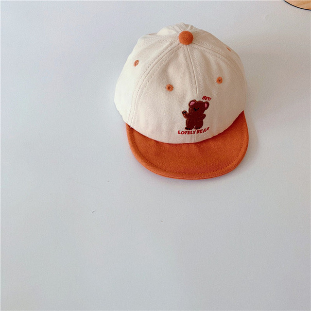 MILANCEL 2022 spring new children's colorful hat boys with embroidered bear short-brimmed hat girls sun hat