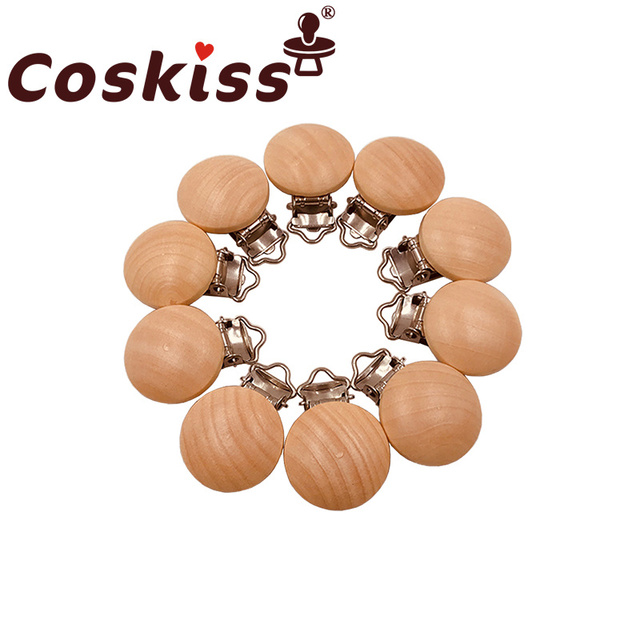 Coskiss Pure Natural Wo Wooden Pacifier Clip DIY Care Accessories Pacifier Clip Chewing Teeth DIY Holding Tool