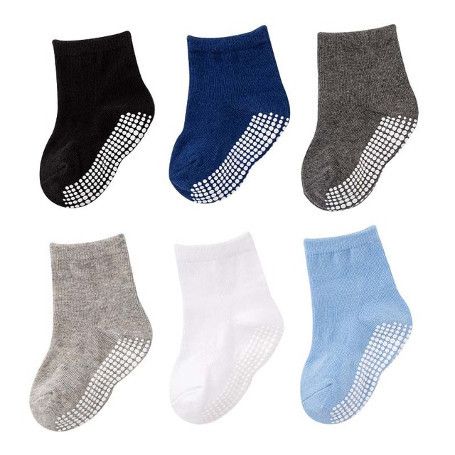 6 Pairs Set 0-7Years Cotton Boys Girls Infant Baby Kids Children Baby Non-slip Grips Socks Autumn Winter Spring Summer