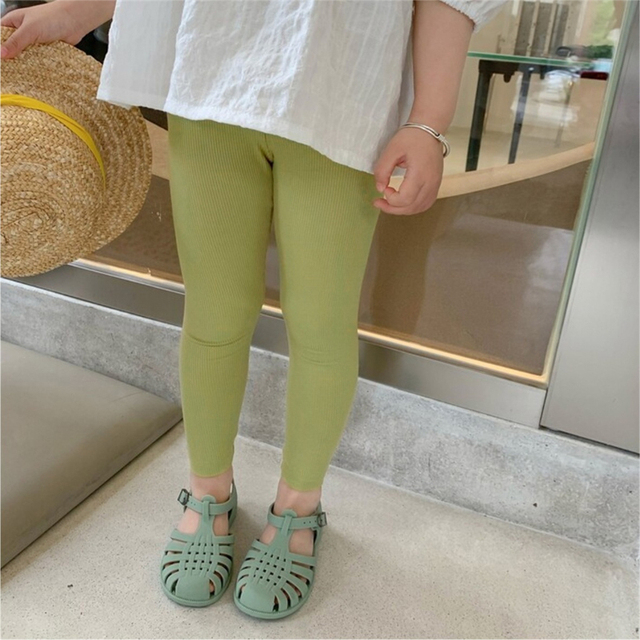 2022 Spring Girls Leggings Kids Cotton High Quality Skinny Pants Children Soft Stripe Legging Casual Girl Elastic Trousers