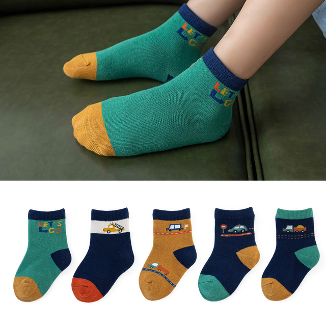 5pairs/lot Baby Socks Autumn Winter Warm Cotton Kids Socks Cute Girls Cartoon Duck Boys Infant Socks Accessories Miaoyoutong