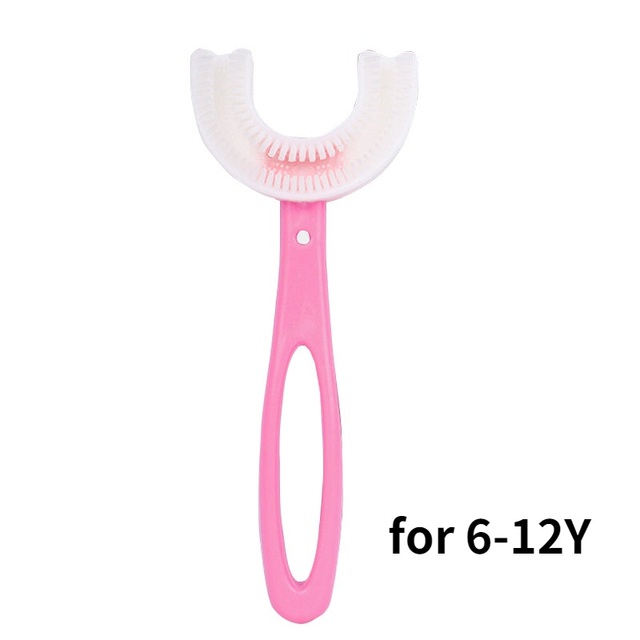 Infant Children Toothbrush 360 Degree U-Shape Oral Cleaning Silicone Brushing Kids Teeth Dental Care Hand-Version