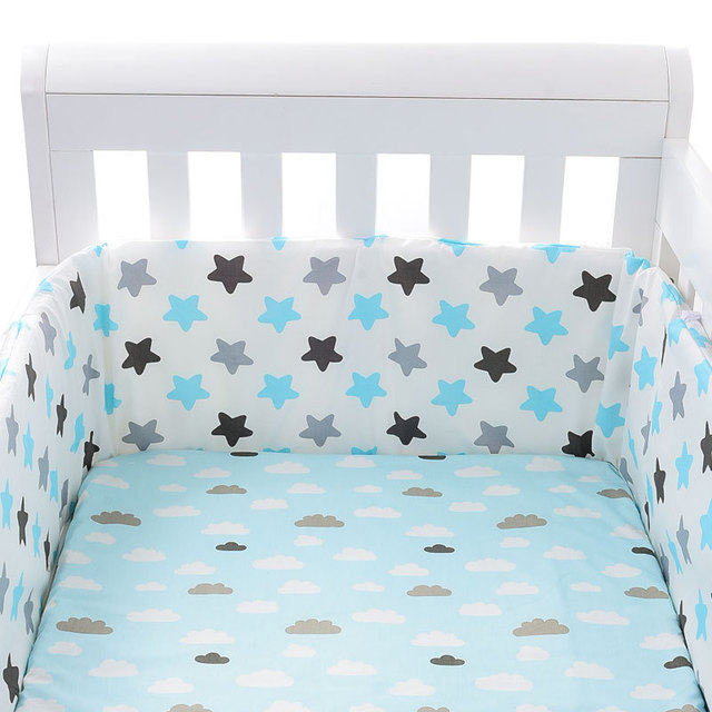 Baby Crib Bumper Set Newborn Polka Dot Cotton Printed Cot Bumpers In Infant Crib Protector For Baby Boy Girl Boy 200*30cm