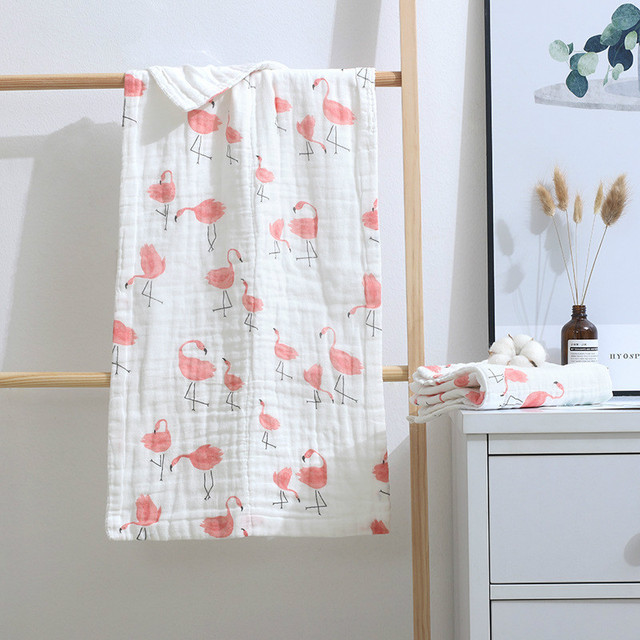 Six Layers Pure Cotton Baby Bath Towel Gauze Combed Cotton Newborn Bath Towel 35x75cm