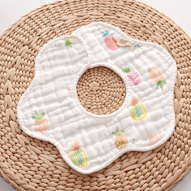 Baby Bibs 360 Degree Rotation 8 Layers Gauze Gauze Baby Kids Bandana Burp Cloth Soft Newborn Infant Saliva Towel Baby Stuff