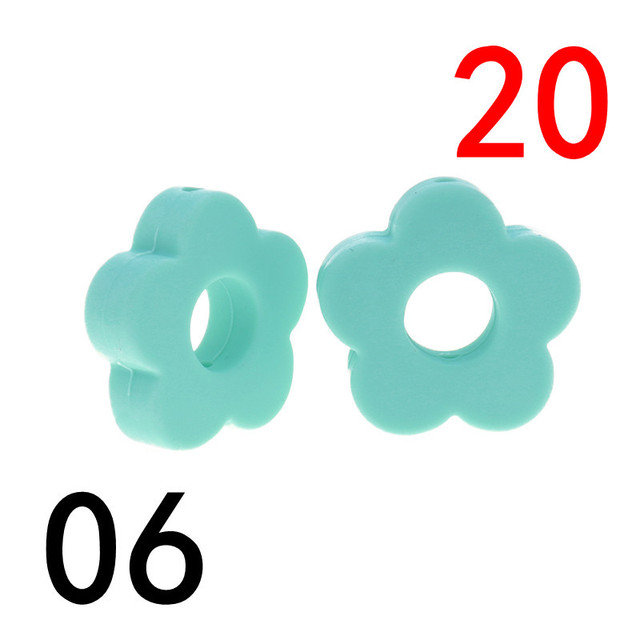 20pcs Baby Flower Beads Silicone Beads Flower Silicone Beads Teething Magic Teether Baby Chew Necklace Chew BPA Free Gift