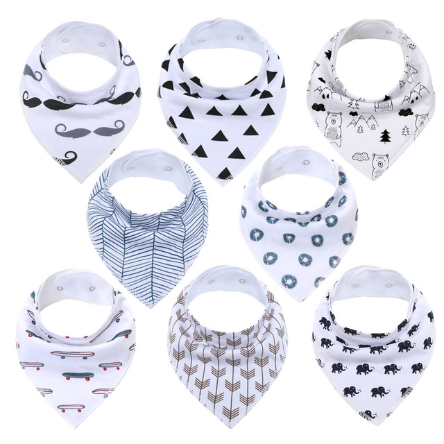 8pcs Civarua Kids Baby Bibs Newborn Baby Bandana Drool Bibs Super Soft Bandana Bibs for Boys and Girls 100% Organic Cotton Bibs