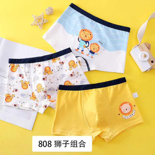 3pcs Kids Boys Underwear Cartoon Children Shorts Panties For Baby Boy Toddler Boxers Stripes Teenager Cotton Underpants