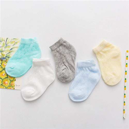 5pairs/pack Newborn Baby Socks Summer Thin Mesh Baby Socks for Girls Cotton Infant Baby Boy Socks Casual Sports Style 2020 New