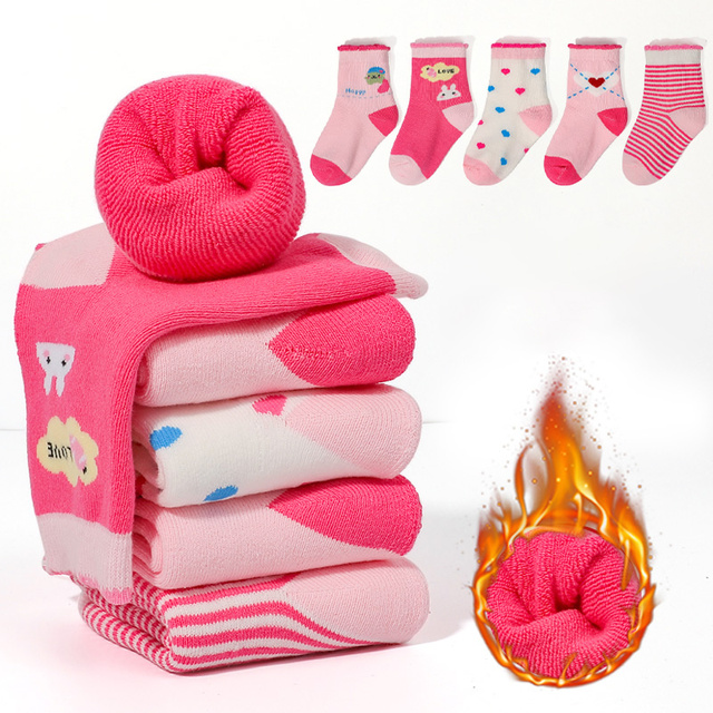 5pairs/lot Thick Terry Cotton Baby Kids Socks Winter Soft Warm Socks for Children Boys Girls Thermal Floor Socks Miaoyoutong