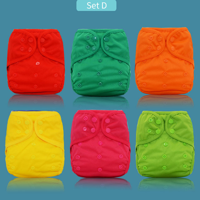 EezKoala 6pcs/set Eco Friendly Adjustable Cloth Diaper Cover Size 0-2 Years Baby Boys Girls Washable Washable