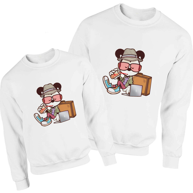 Simple Mickey Family Style Sweatshirt Cool Modern Harajuku Sweatshirt Harajuku Mom and Daughter Pullover Lovely Clothes Hoodie