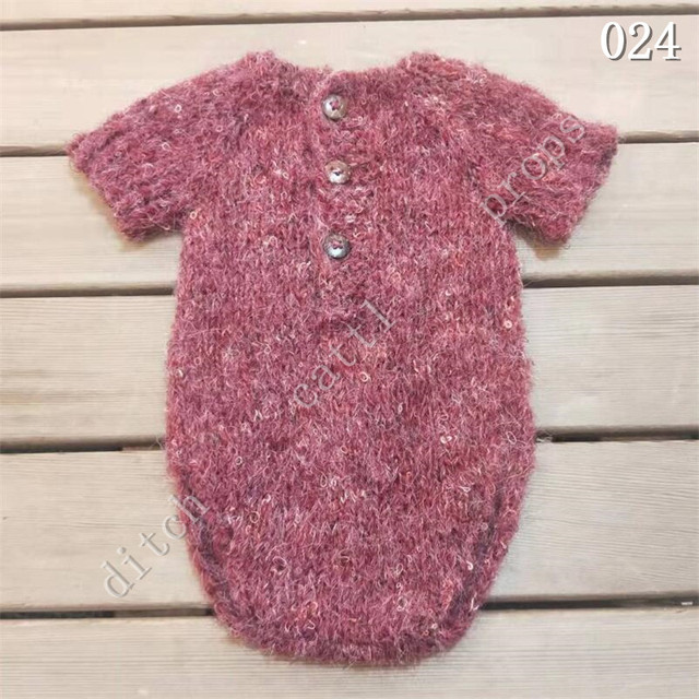 Newborn photography props, handmade knitted jumpsuit