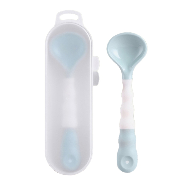 B2EB Baby Bendable Spoon Silicone Toddlers Feeding Training Spoon Tableware BPA Free Self Feeding Learning Spoon for Babies