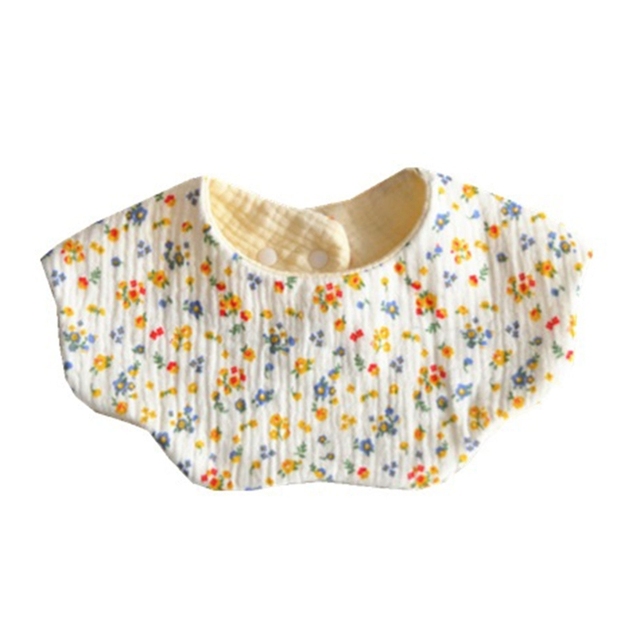 360 Degree Rotation Baby Burp Cloth Flower Shape Feeding Bib Bandana Scarf 5 Layers Pure Cotton Absorbent Saliva Towel