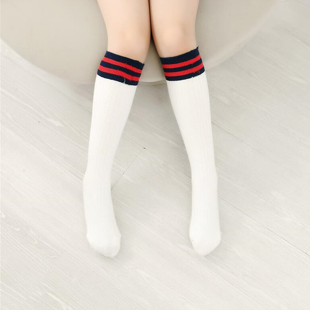 Kids Boys Toddlers Girls Socks Knee High Long Soft Cotton Baby Socks Stripped Children Socks School Clothes 4-9 Years