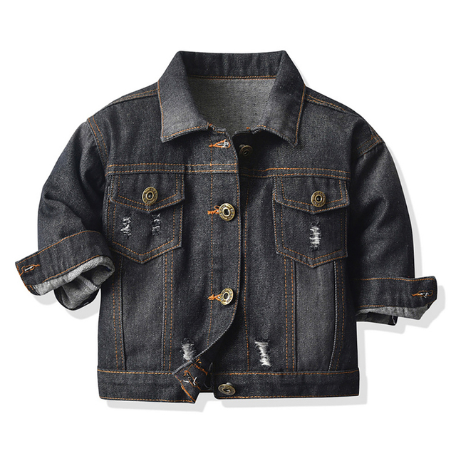 Kids Boys Girls Denim Hooded Jackets Casual Fake Two Jacket Coat Children Cowboy Zipper Outerwear JYF