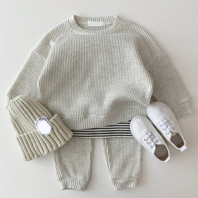 Bear Leader Korean Baby Cotton Knitting Clothing Set Kids Boys Girls Spring Autumn Loose Tracksuit Pullovers Tops+Pants 2pcs