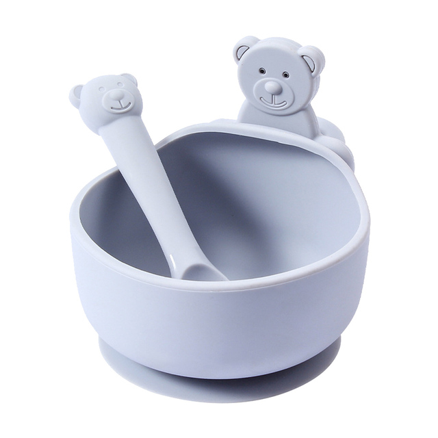 3pcs/set Silicone Baby Feeding Bowl Tableware Kids Waterproof Suction Bowl With Spoon Children Dishes Kitchen Baby Stuff