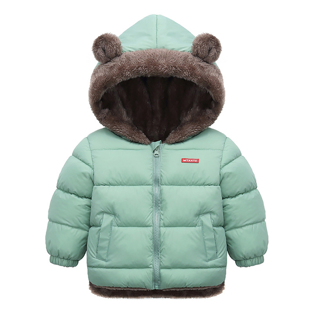 Kids Clothes Cotton Thick Down Girls Jacket Baby Winter Warm Coat Kids Zipper Hooded Costume Boys Outwear JYF