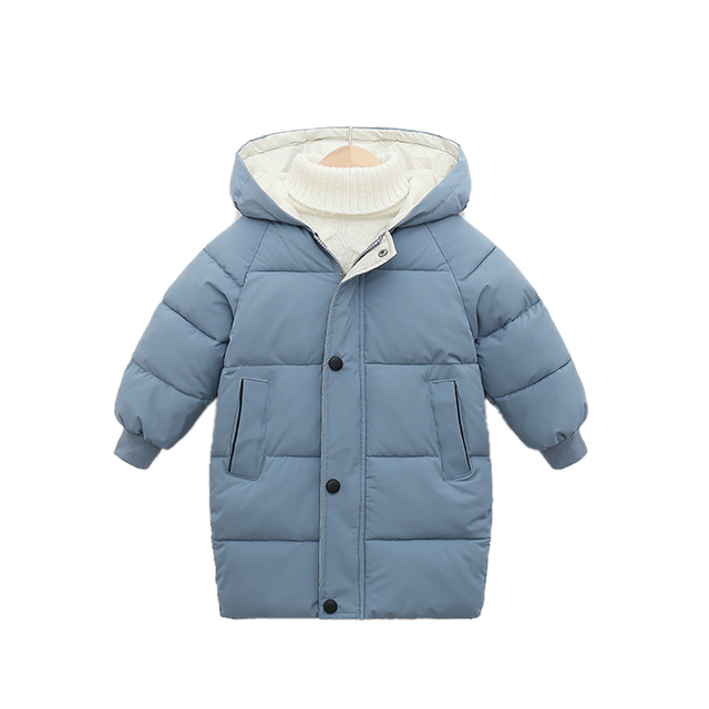 Toddlers Winter Cotton Padded Coat Long Warm Thicken Cotton Padded Long Jacket Toddler Kids Outerwear