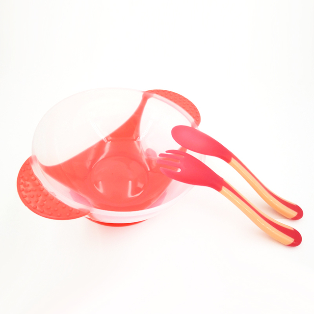 Baby Dish Set Training Bowl Spoon Cutlery Set Dinner Bowl Learning Dishes With Suction Cup Children Training Dinnerware