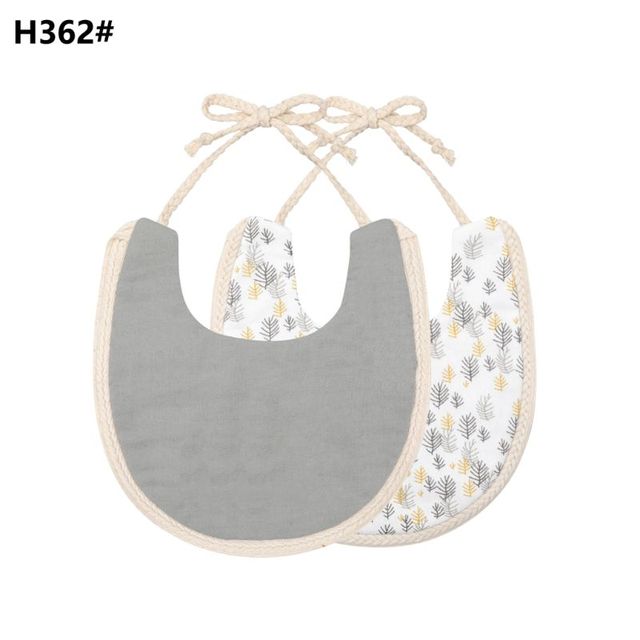 New Infant Baby Girl Boy Bib Baby Boy Dinner Feeding Tassel Double Deck Cotton Linen Burp Cloths Saliva Towel