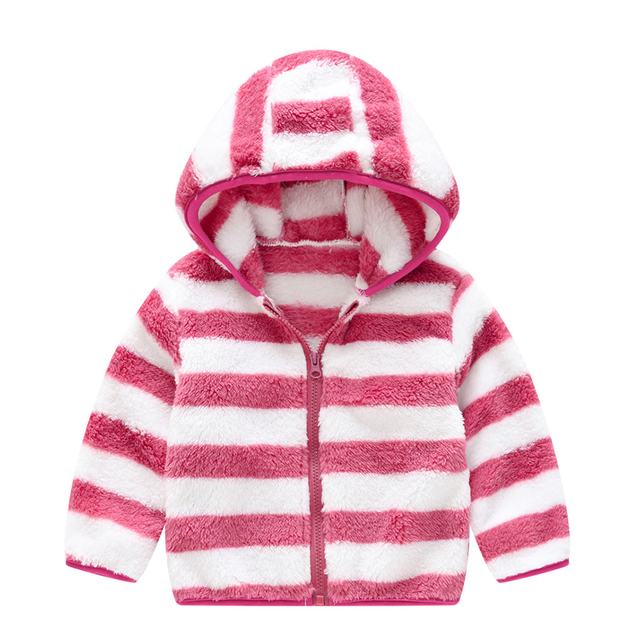 Autumn Jackets For Baby Boy Trench Children's Clothing Girls Warm Hooded Striped Outerwear Windbreaker Baby Kids Coats JYF