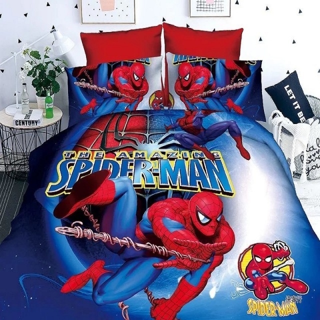 Disney Kids New Captain America The Avengers Spiderman Baby Bedding Set Twin Single Duvet Cover Pillowcase For Boys Children Gift